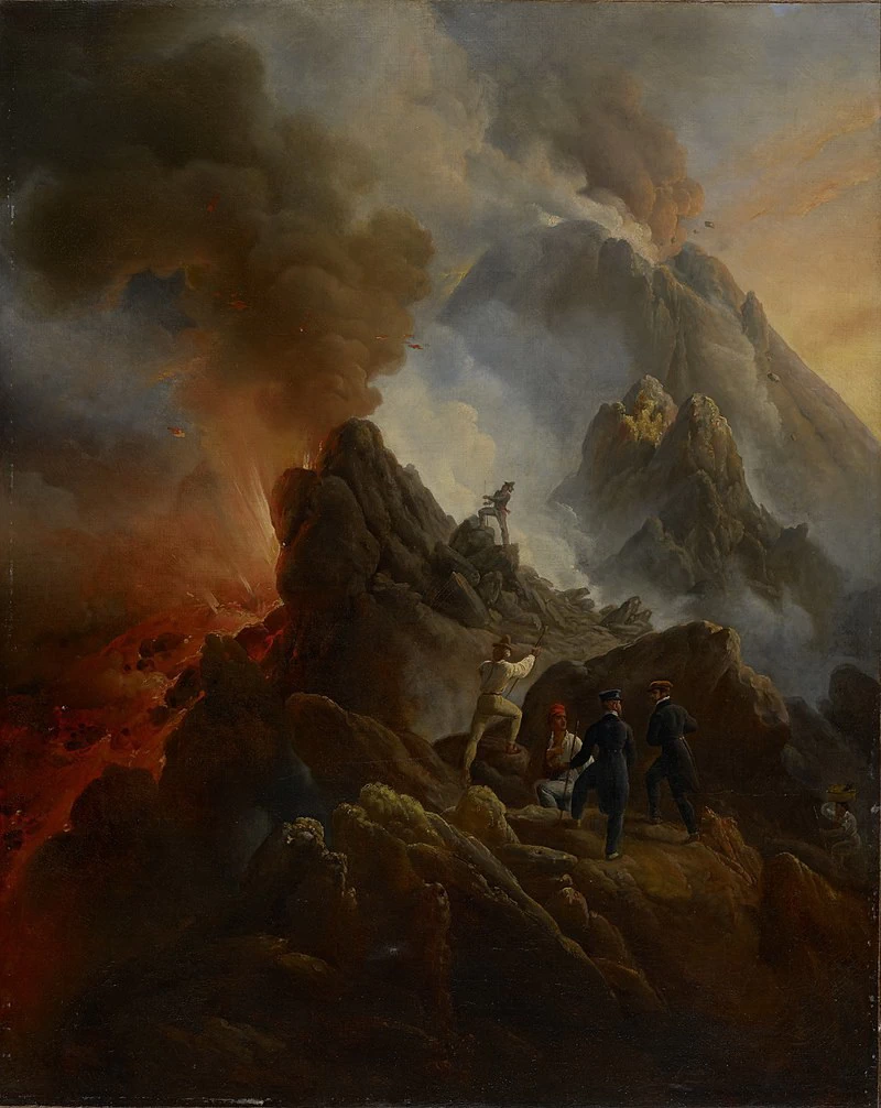 64-Il Vesuvio in eruzione, l'artista e suo padre, Carle Vernet, in primo piano - Museum of Fine Arts, Houston